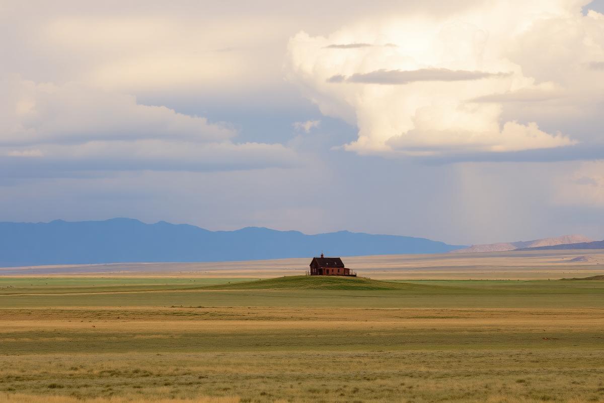Distant ranch on the high plains of Northwest Colorado